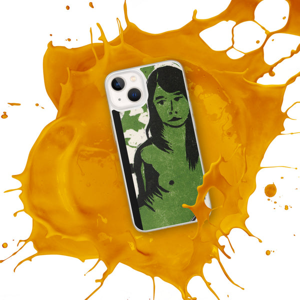 Girl In Green [Woodblock] - Art Series iPhone Case
