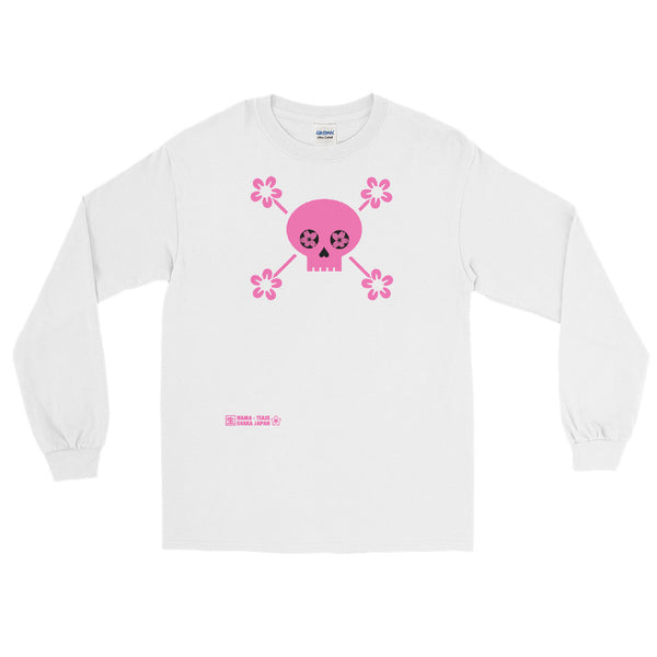 Cherry Blossom Skull Long Sleeve T-Shirt