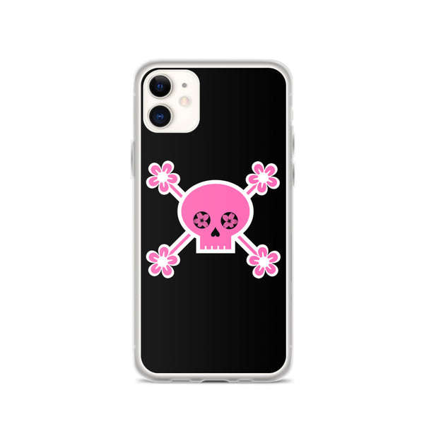 Cherry Blossom Skull iPhone Case