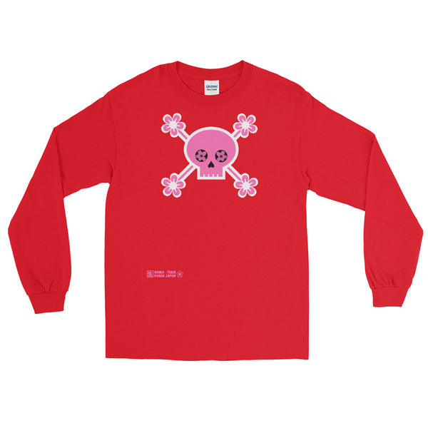 Cherry Blossom Skull Long Sleeve T-Shirt