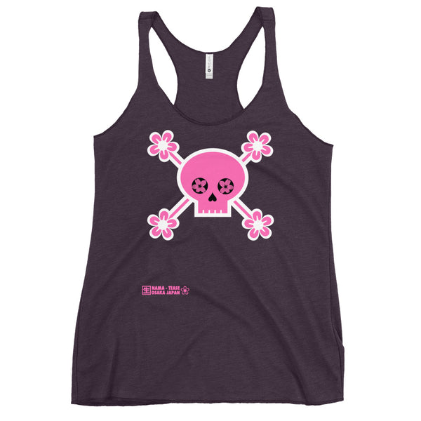 Cherry Blossom Skull Women's Racerback Tank [More Colors Available]